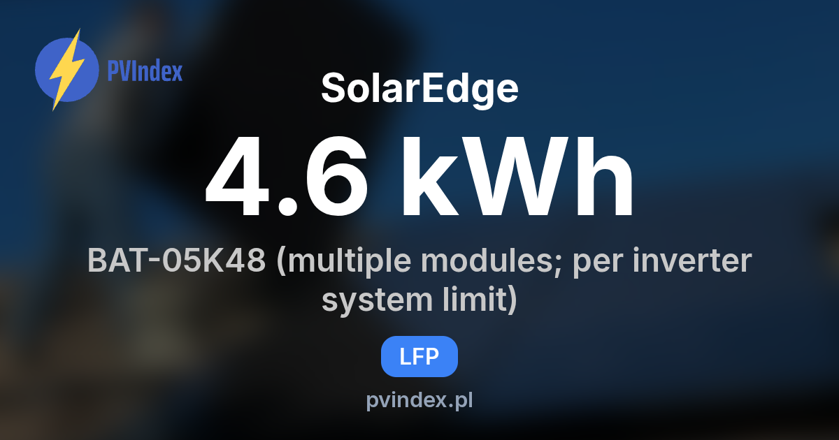 SolarEdge BAT-05K48 (multiple modules; per inverter system limit ...