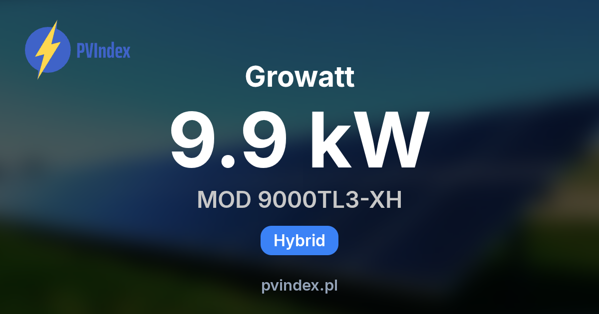 Growatt MOD 9000TL3-XH - specyfikacja techniczna, datasheet PDF - PV Index
