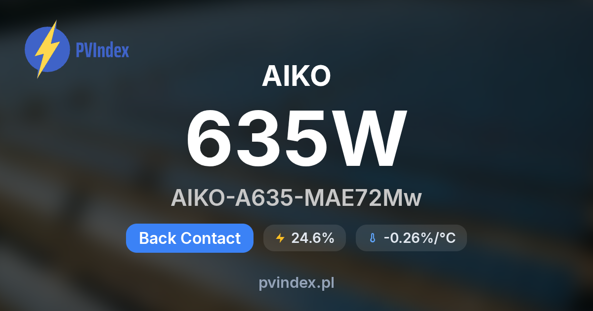 AIKO AIKO-A635-MAE72Mw - specyfikacja techniczna, datasheet PDF - PV Index
