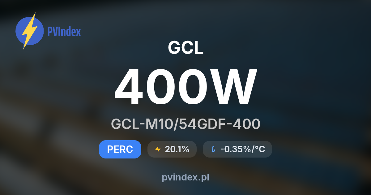 GCL GCL-M10/54GDF-400 - specyfikacja techniczna, datasheet PDF - PV Index
