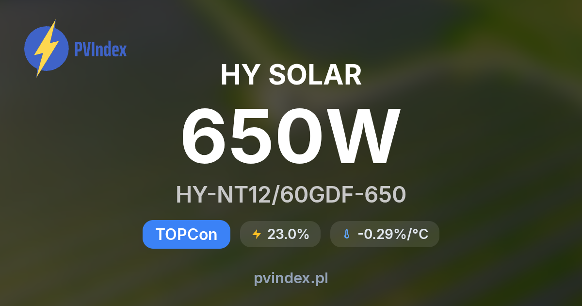 HY SOLAR HY-NT12/60GDF-650 - specyfikacja techniczna, datasheet PDF ...