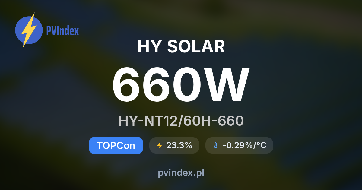 HY SOLAR HY-NT12/60H-660 - specyfikacja techniczna, datasheet PDF - PV ...