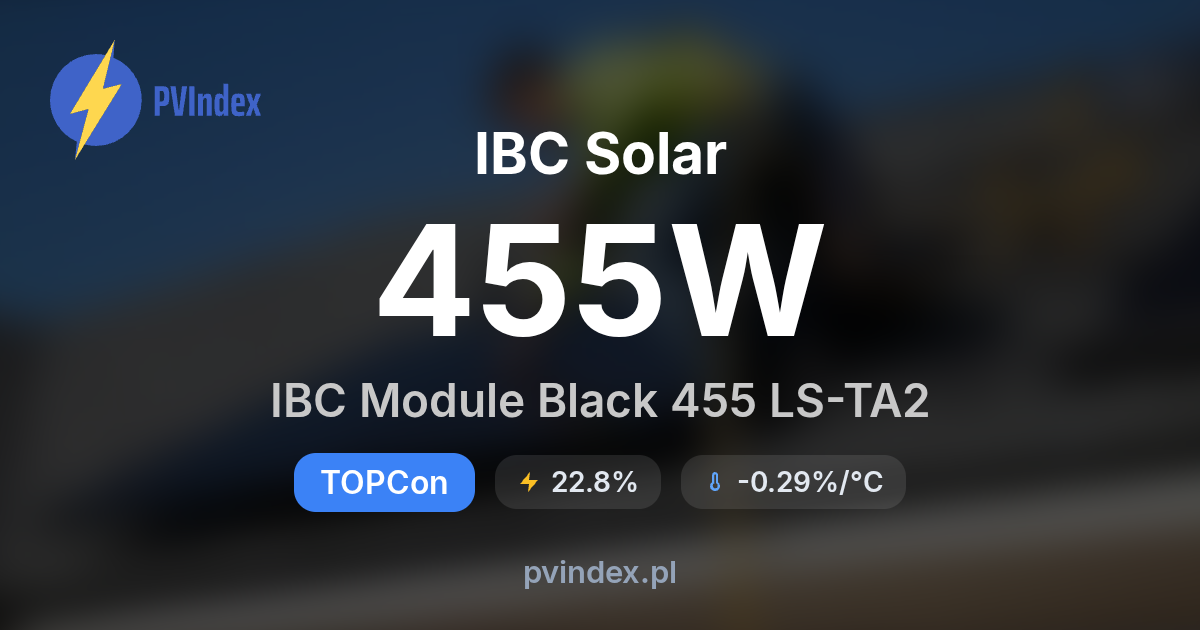 IBC Solar IBC Module Black 455 LS-TA2 - specyfikacja techniczna ...
