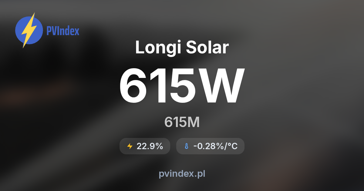Longi Solar 615M - specyfikacja techniczna, datasheet PDF - PV Index