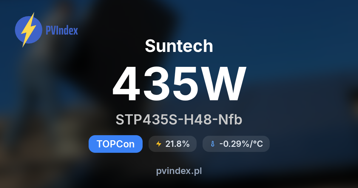 Suntech STP435S-H48-Nfb - specyfikacja techniczna, datasheet PDF - PV Index